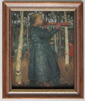 Paula Modersohn-Becker, "Blasendes Mädchen imBirkenwald, 1905"