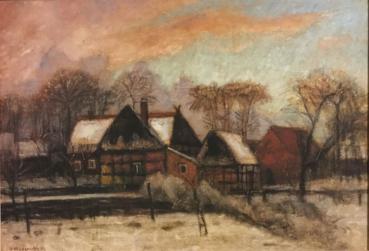 Otto Modersohn, Worpswede/Fischerhude, "Winter in Fischerhude,33"