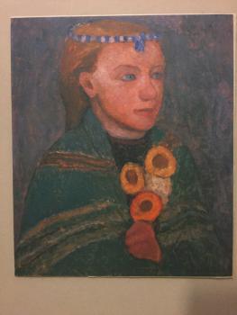 Paula Modersohn-Becker, Worpswede, "Mädchen mit Blumen und Haarband"