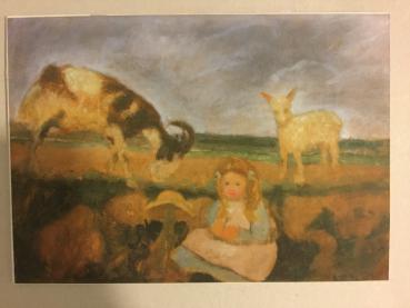 Paula Modersohn-Becker, Worpswede, "Sitzendes Mädchen mit Ziegen"