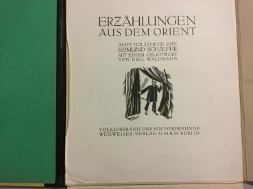 Edmund Schäfer, Acht Holzschnitte, "Erzählungen aus dem Orient"