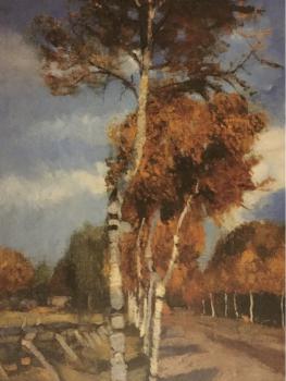 Carl Vinnen, Worpswede, "Birkenhain im Herbst", um 1892