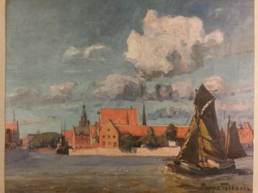 Poppe Folkerts, Norderney, "Im Hafen von Emden", 1937