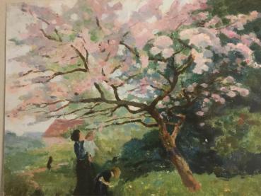 Paul Schroeter, Worpswede, 1866-1946, "Frühling, Blühender Obstbaum"
