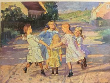 Anna Ancher, 1859-1935, Skagen, "Kinder beim Ringelreihen", 1916