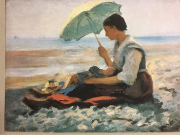 Laurits Tuxen, 1857-1927, Skagen, "Frau am Strand"