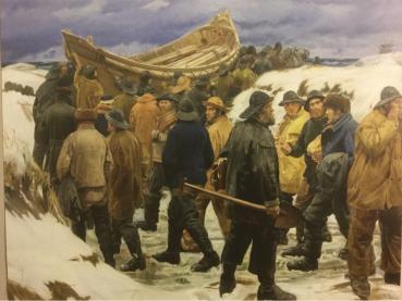 Michael Ancher, 1849 - 1927, Skagen, "Das Boot wird ins Wasser gebracht"