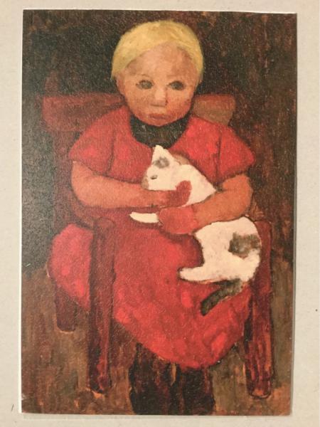Paula Modersohn-Becker, Worpswede, "Sitzendes Bauernkind mit Katze, um 1905"