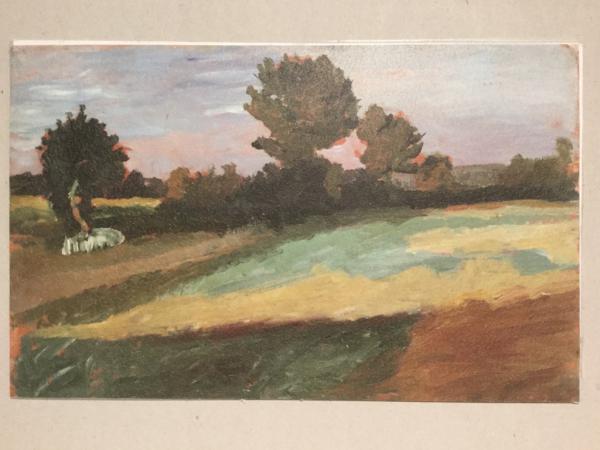 Paula Modersohn-Becker, Worpswede, Bäume und Felder im Moor, um 1900"