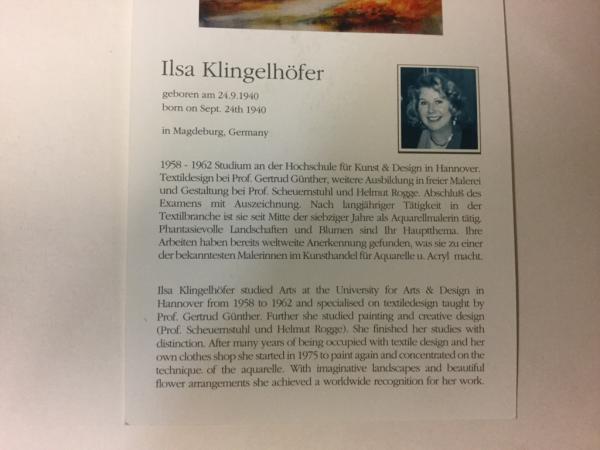 Ilsa Klingenhöfer, geb.24.9.1940 in Magdeburg. Aquarell, "Rosen"