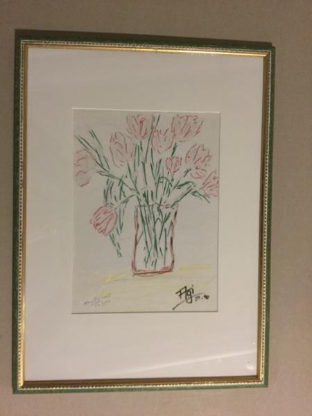 Unbekannter Künstler, Monogrammiert: Agi", "Heute mit Tulpen"