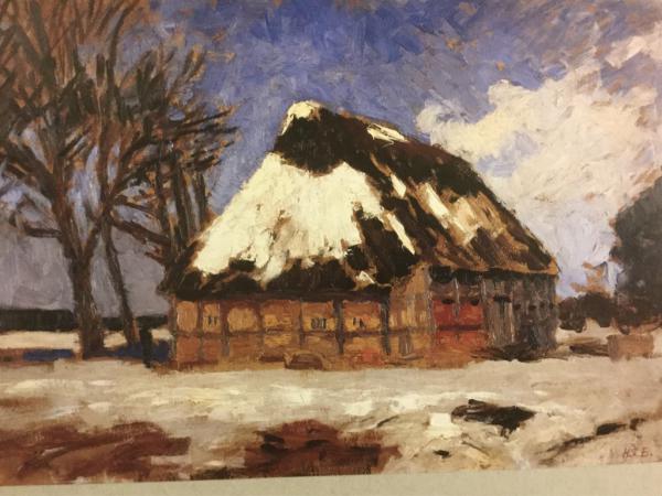Hans am Ende, Worpswede, "Moorkate im Winter", um1900