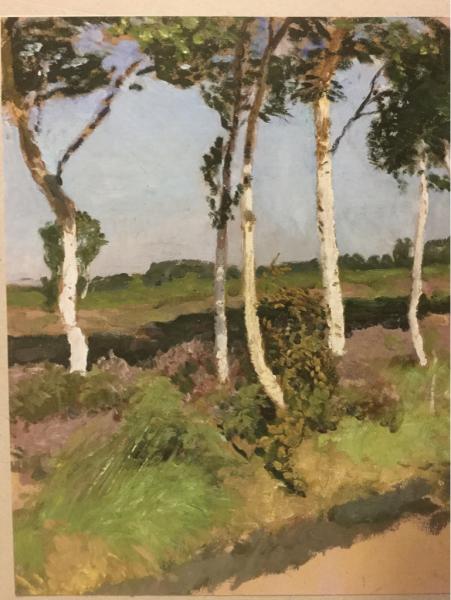 Otto Modersohn, Worpswede, "Birken im Moor", um 1904