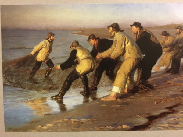 Peder Severin Kroyer,1851 - 1909, Skagen, "Fischer am Skagener Strand",1883