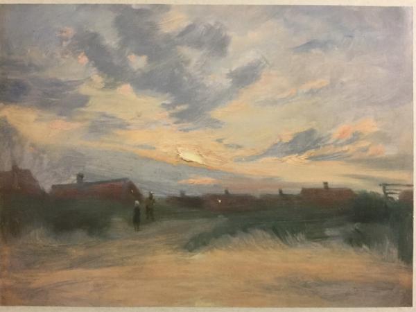 Peder Severin Kroyer,1851 - 1909, Skagen, "Sonnenuntergang über dem Strand von Skagen", 1899