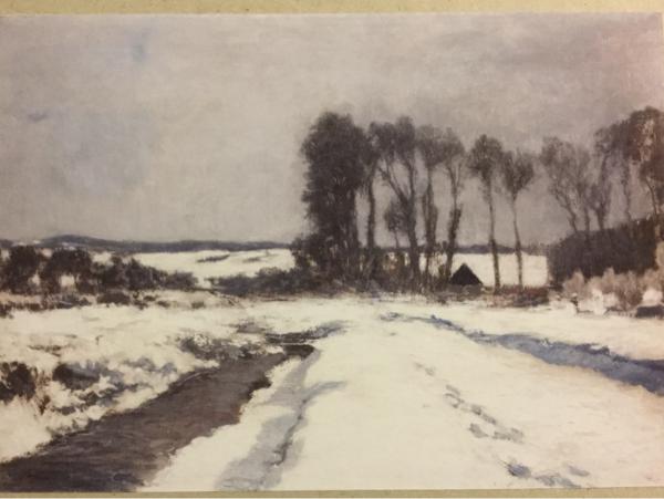 Hans am Ende, Worpswede, "Gehöft im Schnee". 1901
