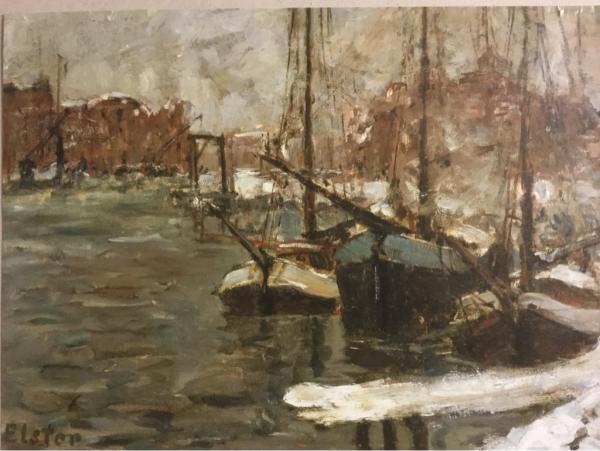 Toni Elster, 1861-1948, "Kutter im Hafen"