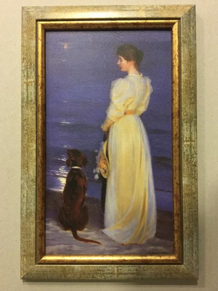 Peder Severin Kroyer, 1851 - 1909, "Sommerabend in Skagen/Die Frau des Künstlers mit Hund", 1892