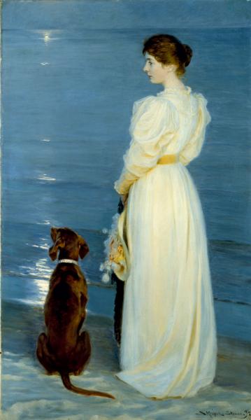 Peder Severin Krøyer "Dame mit Hund"